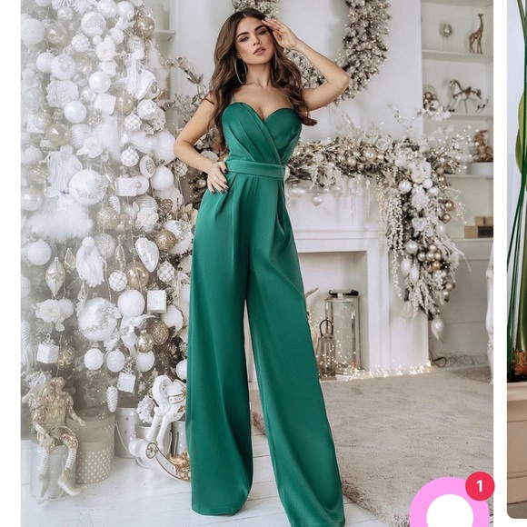 Emerald green jump suit - Picture 1 of 10